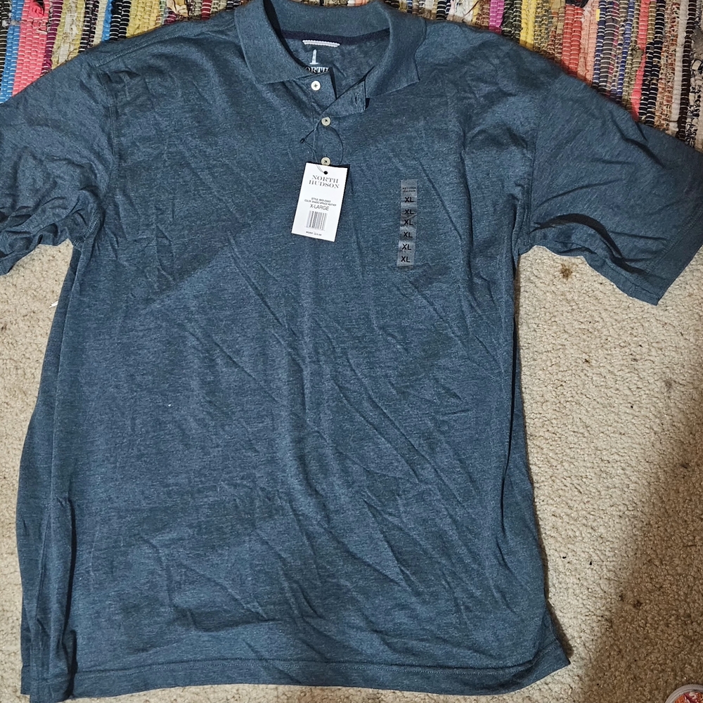 NWT North Hudson XL Men's Blue Polo Shirt